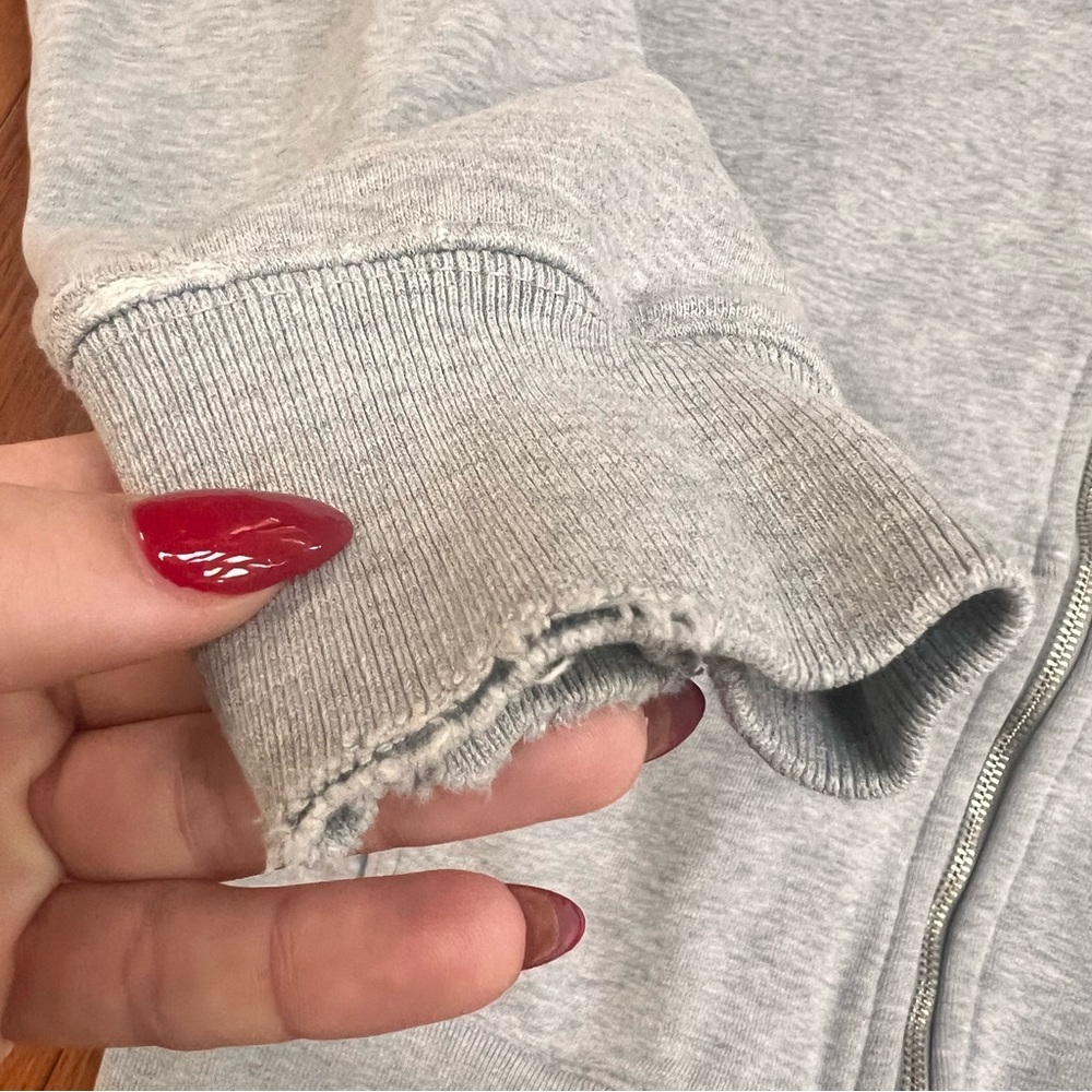 Brandy Melville Gray Full Zip Hoodie Sweatshirt- XS-M - Picture 3 of 10